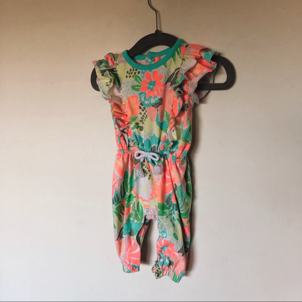 EUC tropical jumper 0-3 month baby girl
